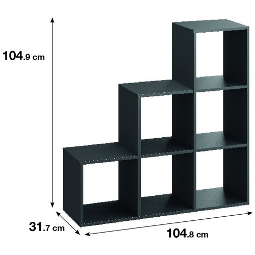 Стеллаж SPACEO KUB 6 секций 104x104x31.5 см ЛДСП цвет графит