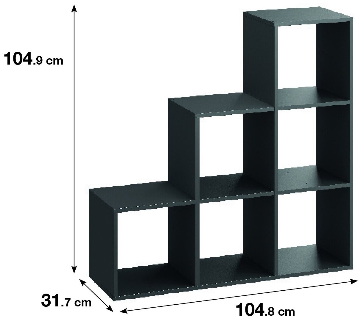 Стеллаж SPACEO KUB 6 секций 104x104x31.5 см ЛДСП цвет графит