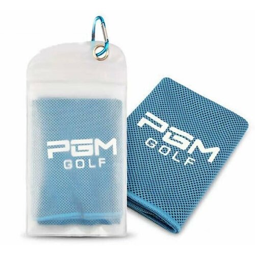Полотенце спортивное охлаждающее для гольфа PGM Golf, 30х80 см, микрофибра, голубое