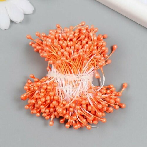 Тычинки для цветов Капельки глянец оранж набор 300 шт длина 6 см оранж 6 предметов