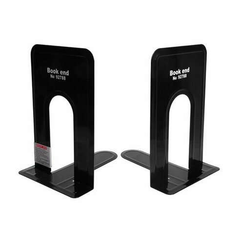 Держатель ограничитель подставка для книг 2 штуки металлические черные 21х16х13см 1022₽