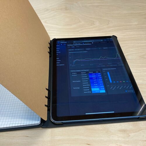 Чехол с блокнотом для айпада iPad 10, 2022 год - Черный