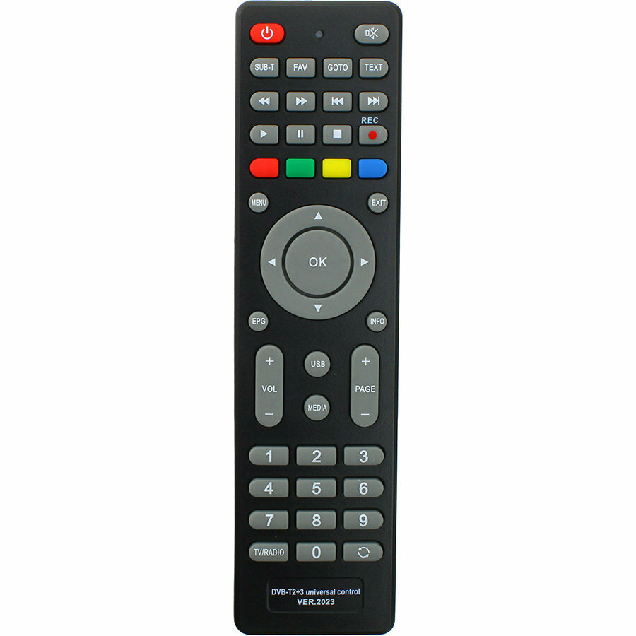Пульт универсальный к DVB-T2+3 VER.2023 для приставок цифровых/ресиверов и телевизоров, IPTV