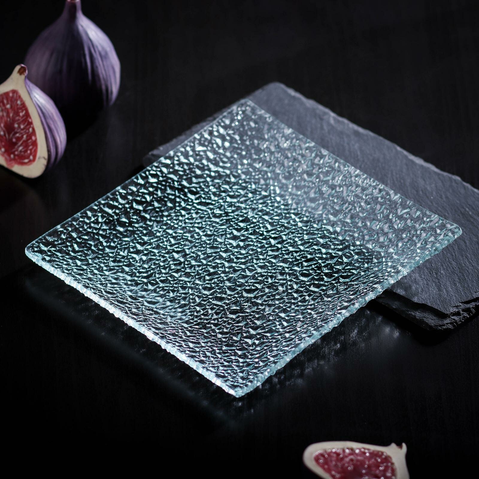 фото Блюдо стеклянное сервировочное Доляна «Акцент», 15×15 см