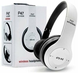 Беспроводные наушники P47 Bluetooth 5.0 EDR Wireless с микрофоном, FM-радио, с поддержкой SD-карты памяти (Mp3-плеер)