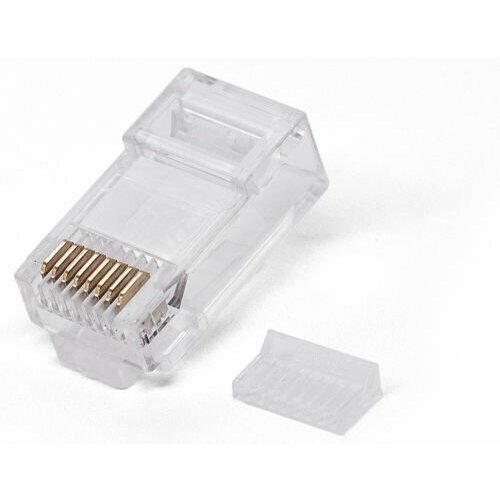 фото Коннектор rj-45, разъем для витой пары filum fl-na-plug6-2, 6 кат, со вставкой, 30 мкм, для одножильного и многожильного кабеля, уп/100 шт