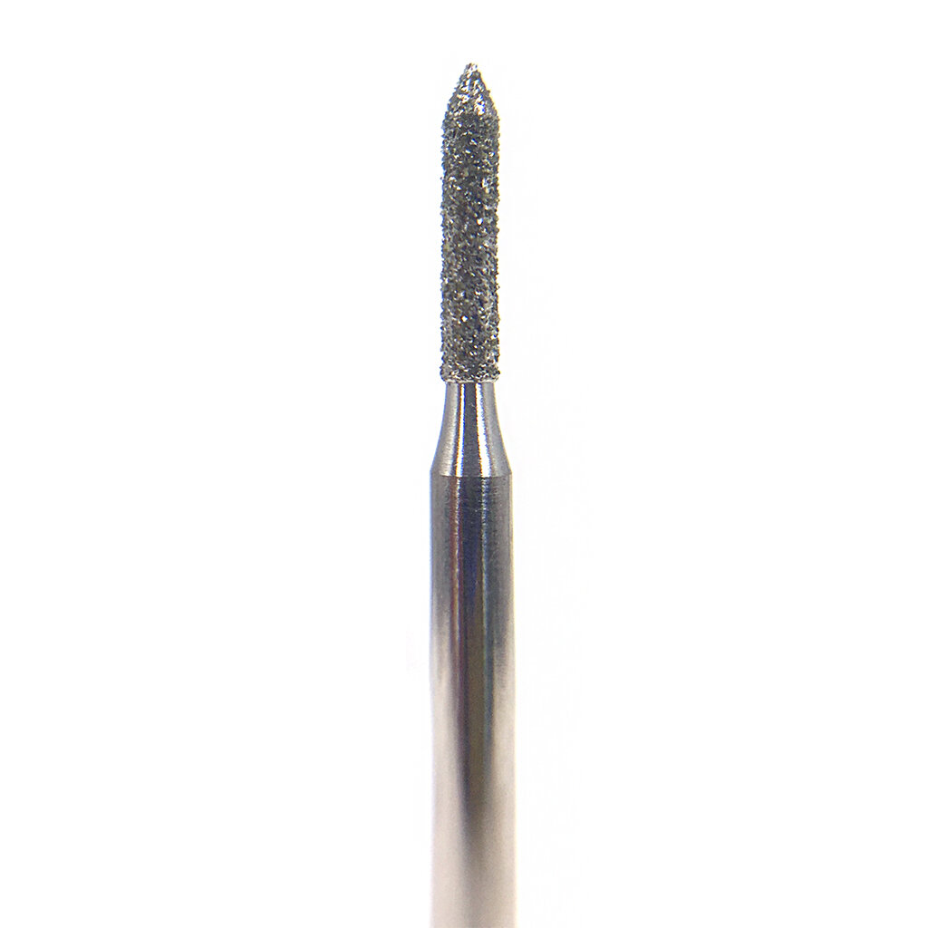 Бор алмазный 885, заостренный цилиндр, под турбинный наконечник, D 1.2 мм, L 6.0 мм, синий (884)