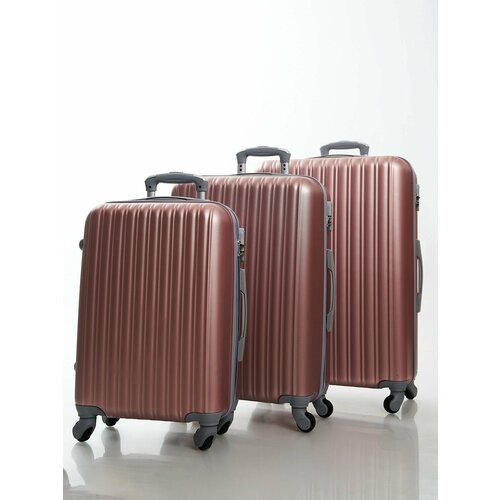 фото Комплект чемоданов feybaul 31723, abs-пластик, 85 л, размер m, розовый