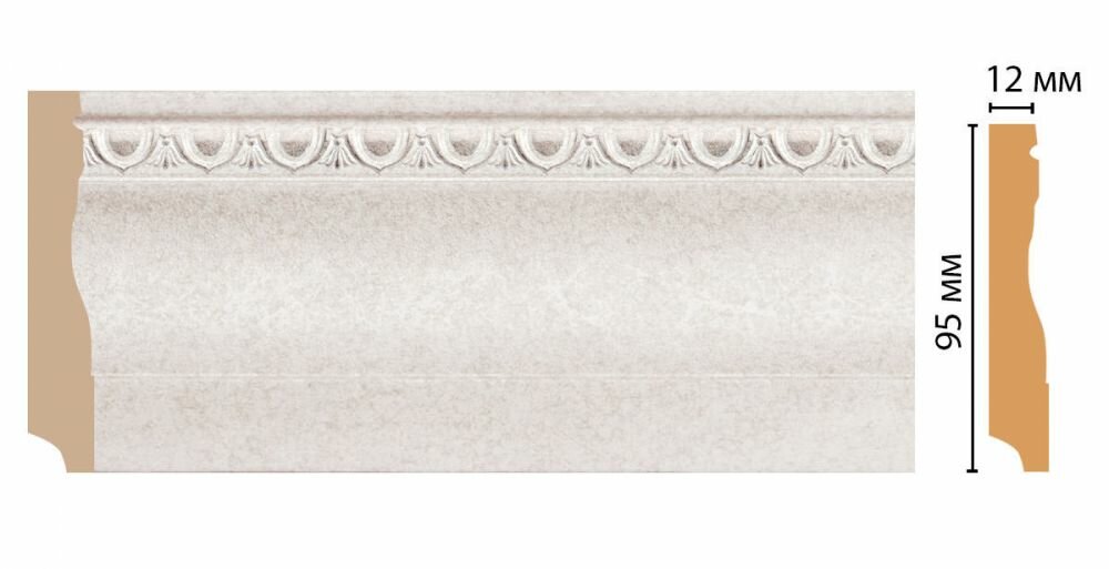 Плинтус Напольный Decomaster 153-19D В95хШ12хД2400 мм / Декомастер.