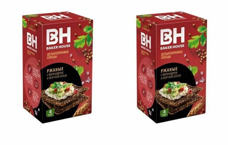 Baker House Хлебцы ржаные с кориандром Скандинавские, 180 г, 2 уп