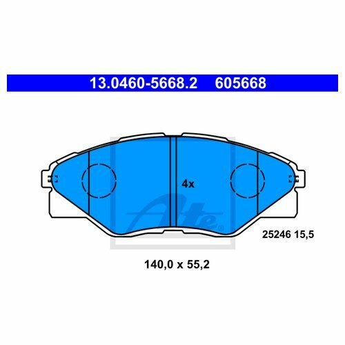 Комплект передних тормозных колодок Ate 13046056682 для Toyota Hilux VII