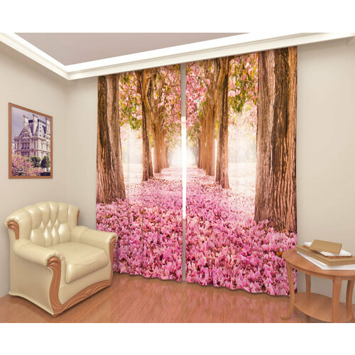 фото Фотошторы арт цветущий сад габардин в: 260 см ш: 2*145 = 290 см арт паула