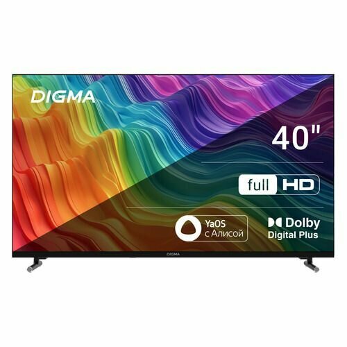 40 Телевизор Digma DM-LED40SBB33 FULL HD черный смарт ТВ YaOS 22449₽