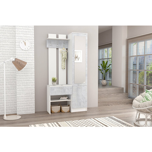 Прихожая Иннэс-3 9501946375 ЛДСП БелыйБетон светлый Диал 8850₽