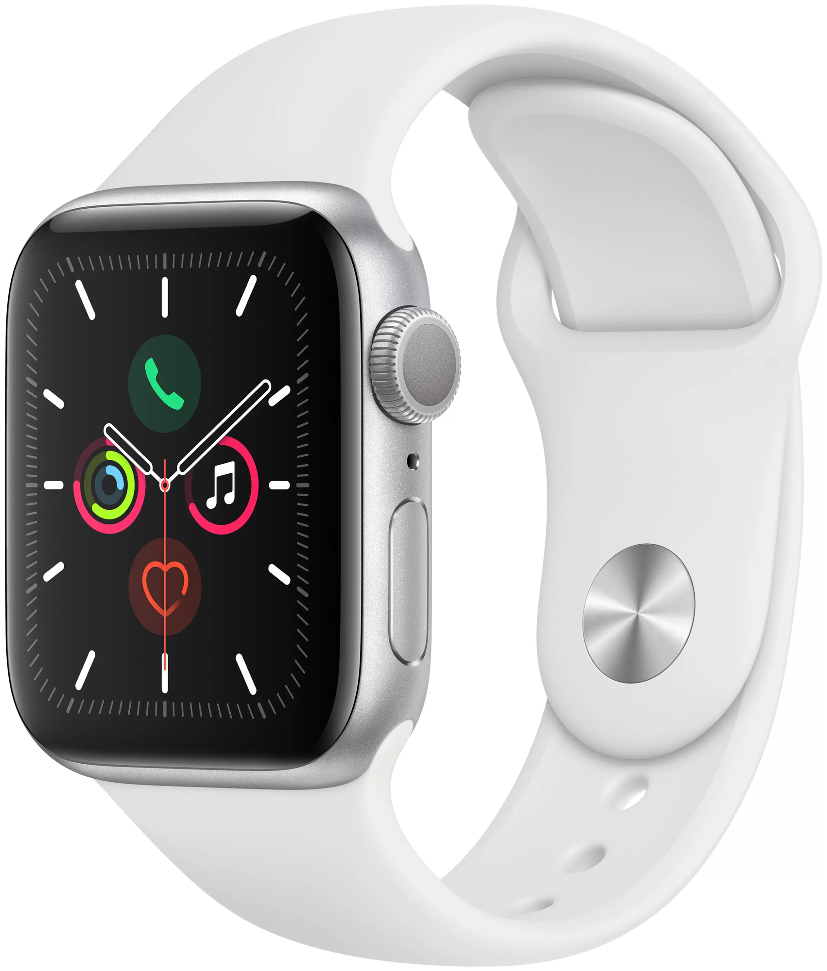 Умные часы Watch Series 5 44 мм Aluminium Case GPS RU, серебристый/белый
