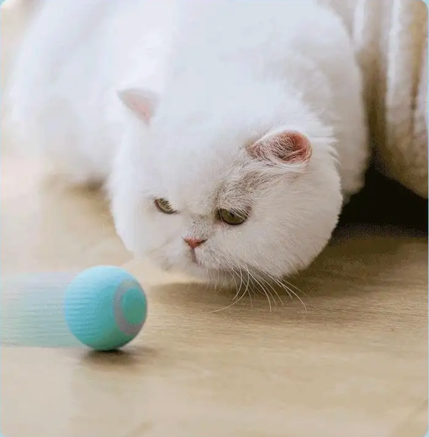 Интерактивный мяч для котов и кошек / игрушка для котят / smart мяч / дразнилка / диаметр 4.3см / голубой