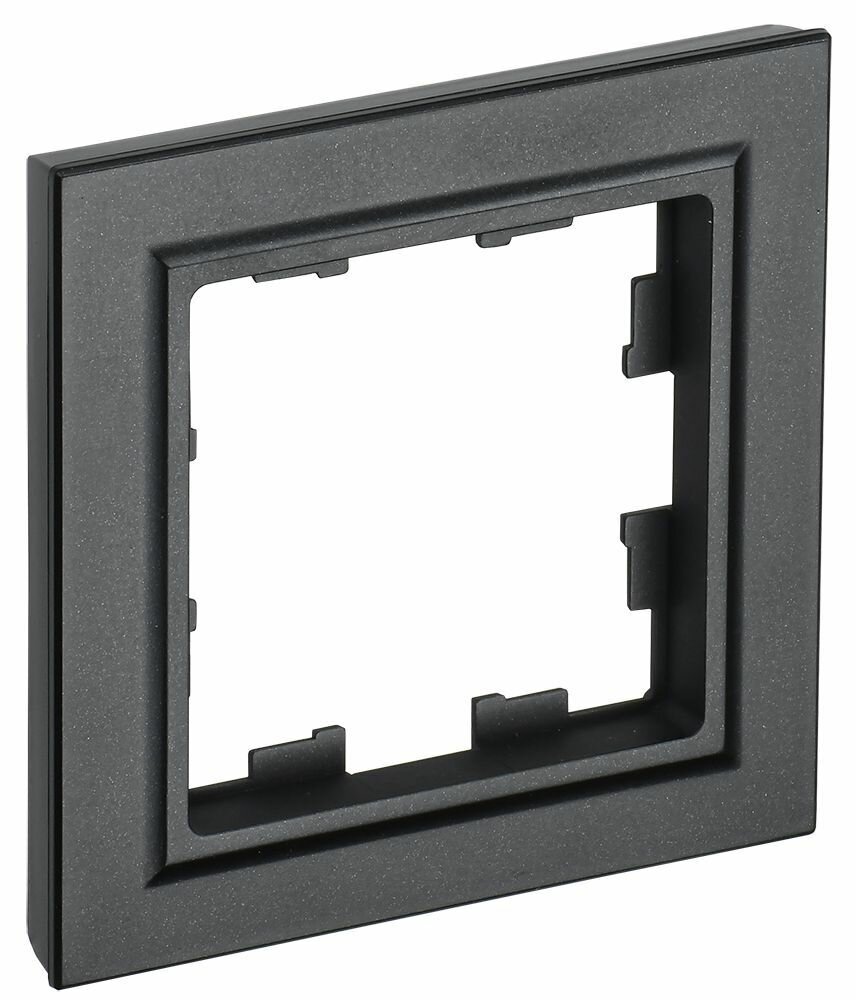 Рамка для розетки и выключателя однопостовая IEK Brite, черный, IP20, BR-M12-K02 / рамка электроустановочная