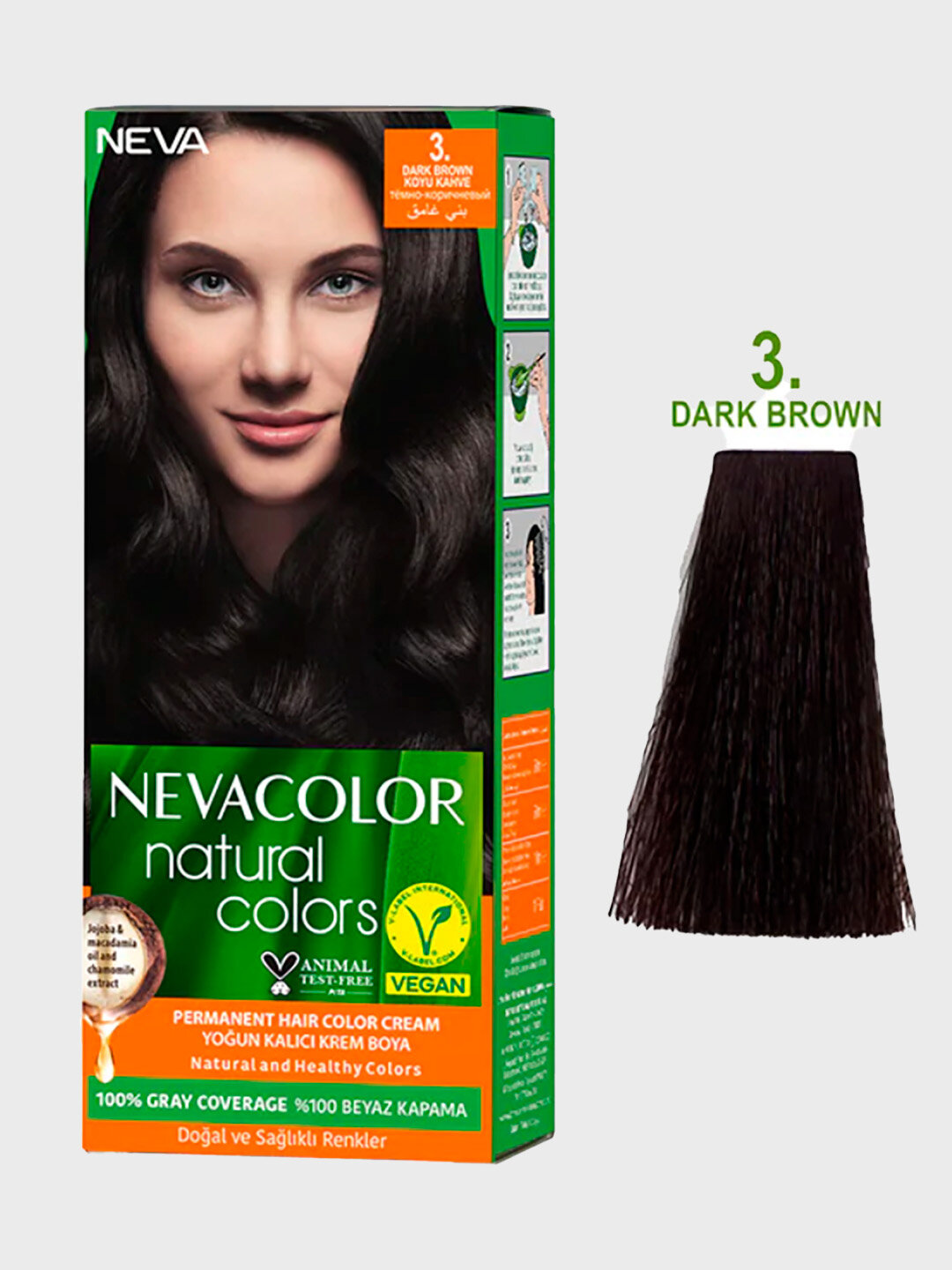 Крем-краска для волос Nevacolor Natural Colors № 3 Темно-коричневый 110 ml