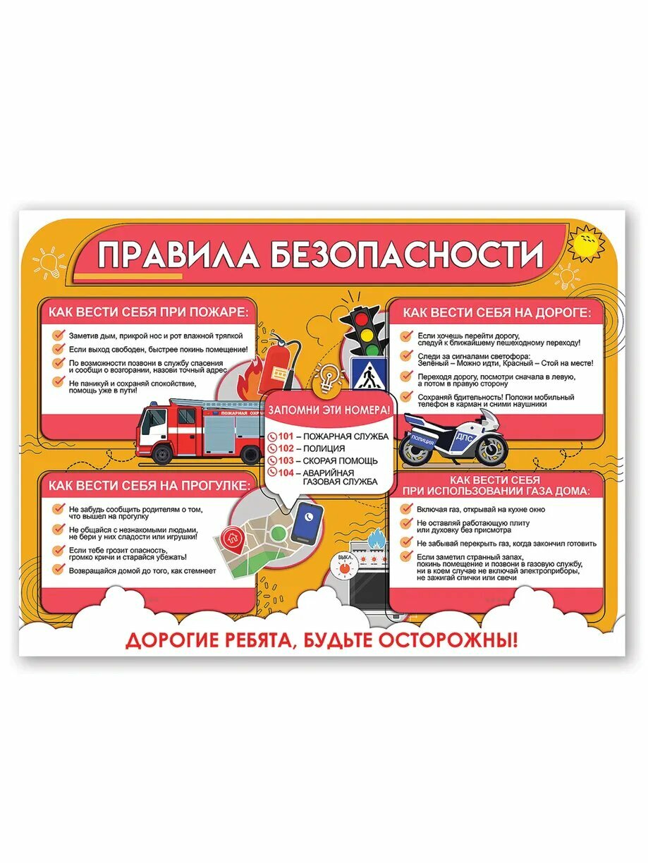 Плакат А2 Правила безопасности 3001618. Правила безопасности оформление класса