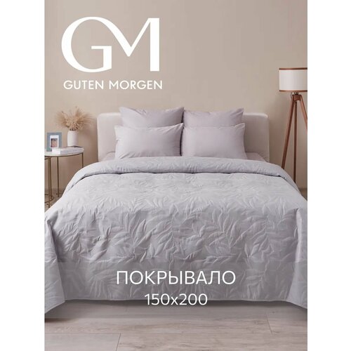 фото Покрывало ультрастеп двустороннее, guten morgen, микрофибра, валенсия, серый 150х200 см