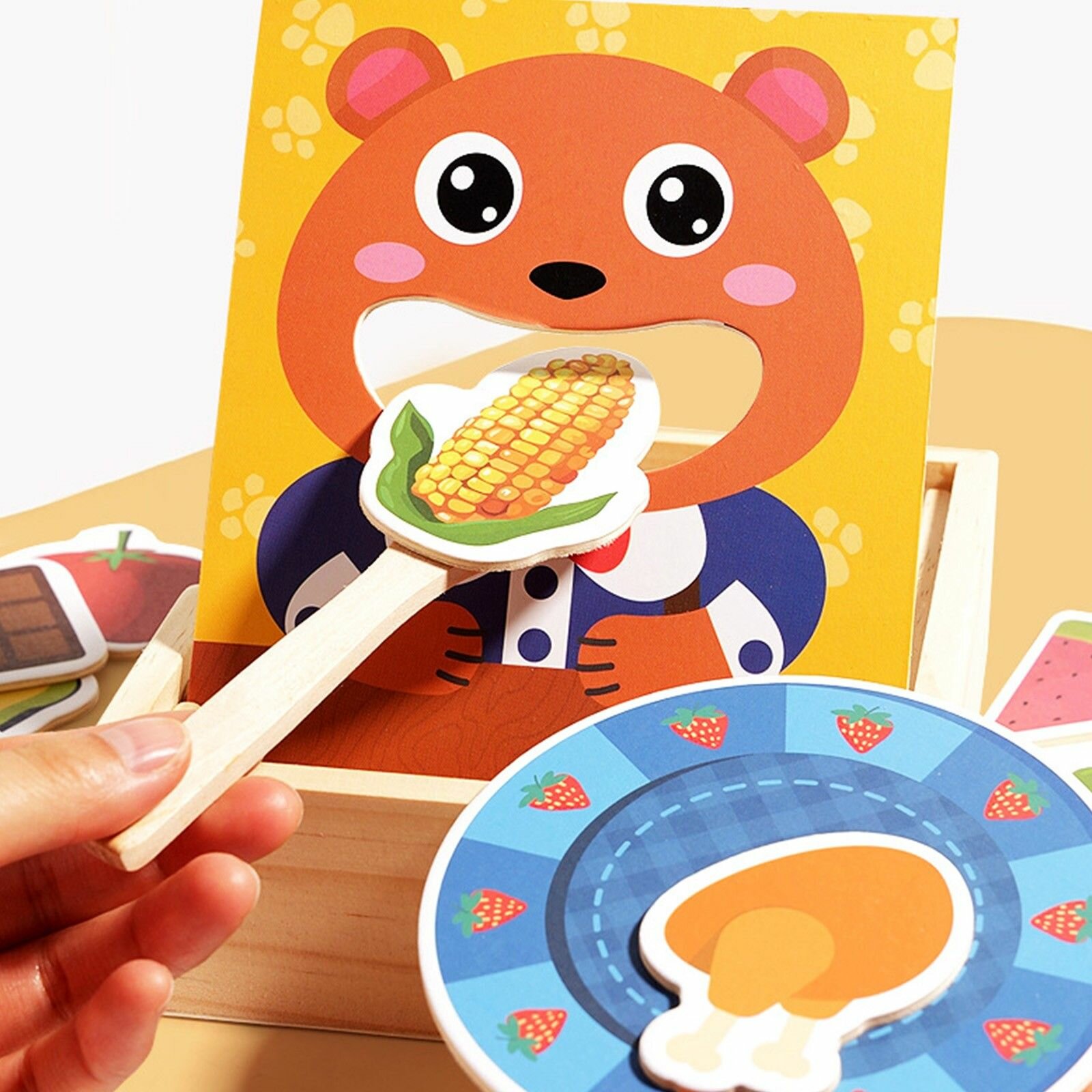 Деревянная игра-головоломка для раннего обучения Кормление