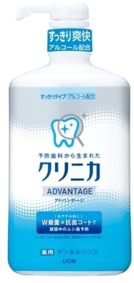 Зубной спиртовой эликсир с ароматом цитруса Clinica Dental Advantage Свежесть дыхания, LION 900 мл
