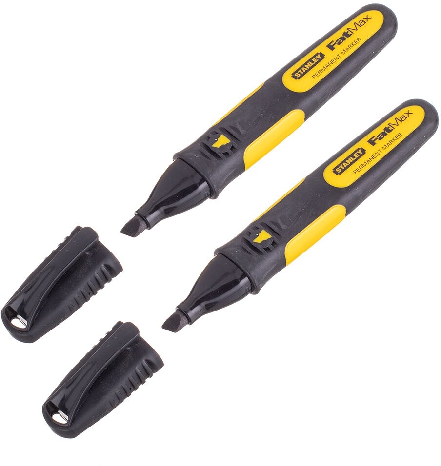 Набор маркеров Stanley Hand Tools Stanley 0-47-314, "FatMax" с плоским наконечником, черные, 2шт