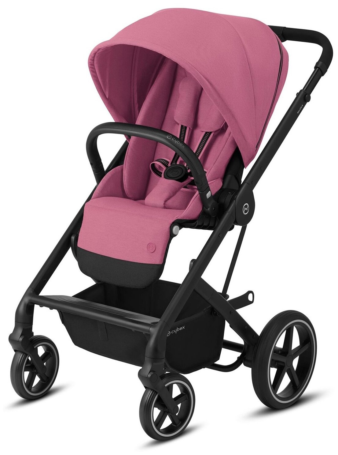 Коляска прогулочная Cybex Balios S Lux BLK Magnolia Pink с дождевиком 521001555