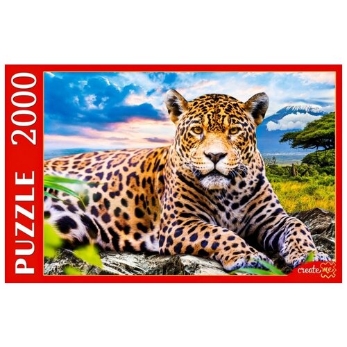 Пазл Рыжий кот Большой леопард (ПИ2000-3698), 2000 дет., разноцветный пазл рыжий кот натюрморт с сервизом ф2000 3701 2000 дет разноцветный
