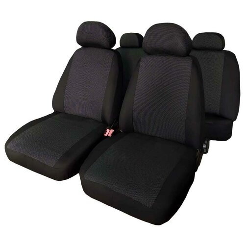 фото Чехлы для лада priora седан (14-), "оптима", задн.спин. 1/3, жаккард черн. airline