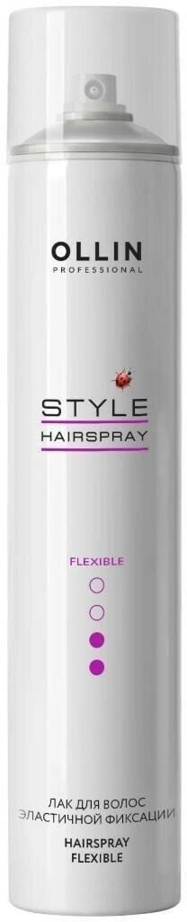 OLLIN Professional Лак для волос Style Hairspray, эластичной фиксации , 450 мл