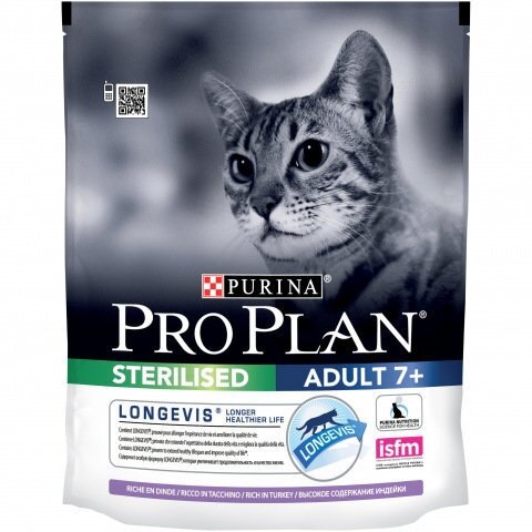 Pro Plan Sterilised 7+ с индейкой для стерилизованных кошек и котов старше 7 лет 10 кг