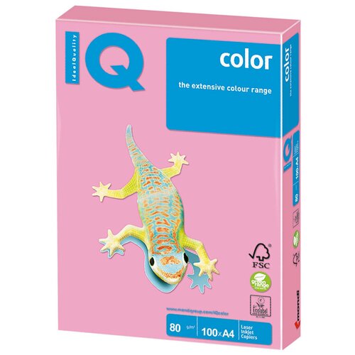 Бумага IQ Color A4 80 г/м², 100 л, розовый фламинго OPI74