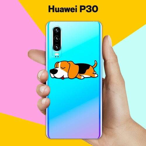 Силиконовый чехол Уставший бигль на Huawei P30