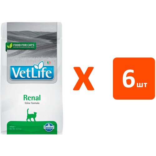 FARMINA VET LIFE FELINE RENAL для взрослых кошек при почечной недостаточности (0,4 кг х 6 шт)