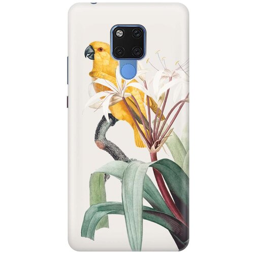 фото Re:paчехол - накладка artcolor для huawei mate 20 x с принтом "желтый попугай"