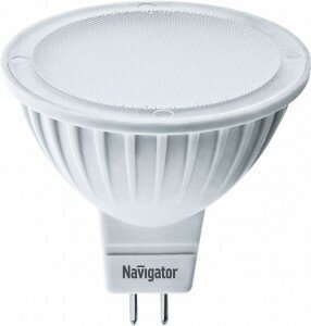 Светодиодная LED лампа Navigator MR16 GU5.3 220V 5W(380lm) 4200K 4K матовая 40x50 пластик NLL-MR16-5-230-4K-GU5.3 94129 (упаковка 25 штук)