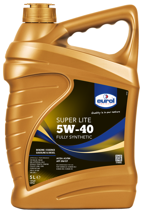 Синтетическое моторное масло Eurol Super Lite 5W-40 Объем 5