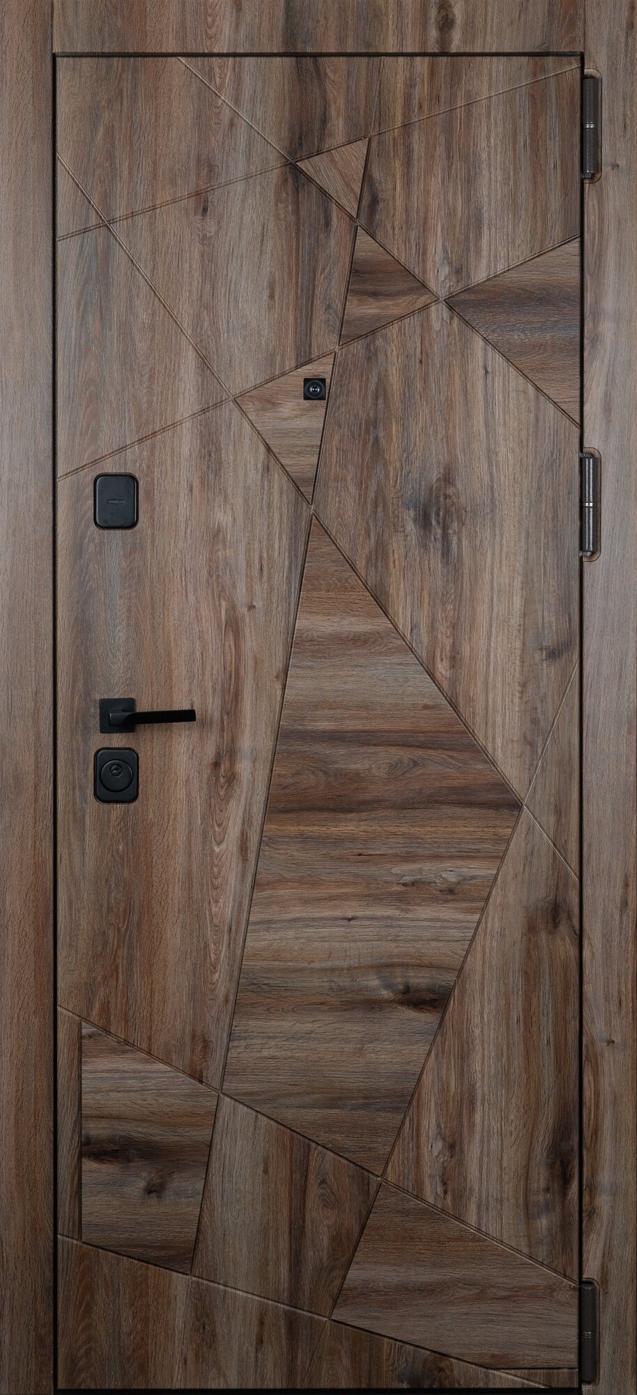 Входная дверь Вуд гранд с покрытием МДФ, дуб бомонд лофт - дуб брашированный, 950*2030мм, левое открывание. - фотография № 1