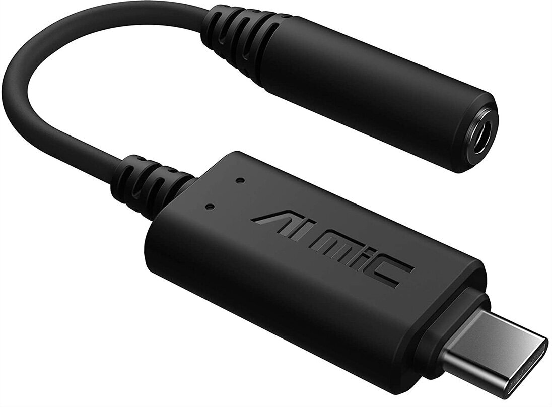 Адаптер ASUS AI Noise-Canceling Mic Adapter, USB-C - Jack 3.5, Черный 90YH02L1-B2UA00