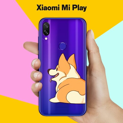 Силиконовый чехол на Xiaomi Mi Play Довольный корги / для Сяоми Ми Плей силиконовый чехол сотворение адама на xiaomi mi play сяоми ми плей