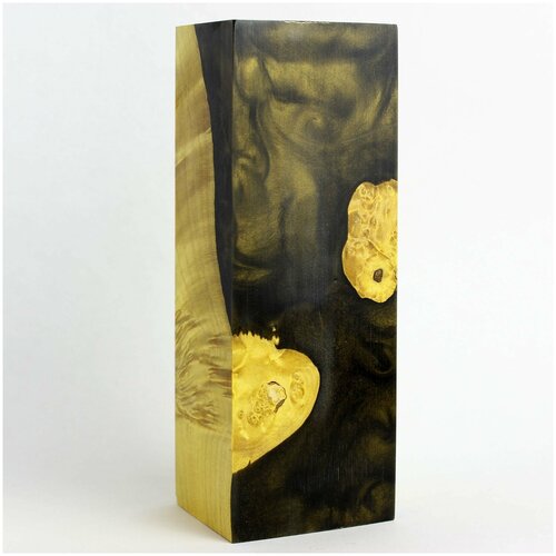 Гибридный эпоксидный брусок №57, стабилизированная древесина, заготовка для рукояти ножа, поделок, хобби, творчества!