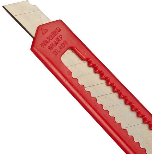 Нож канцелярский 9мм Attache с фиксатором, полибег, цв. красный