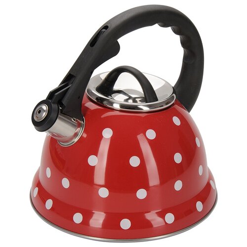 фото Regent inox чайник со свистком linea promo 94-1507 2.8 л, красный/черный