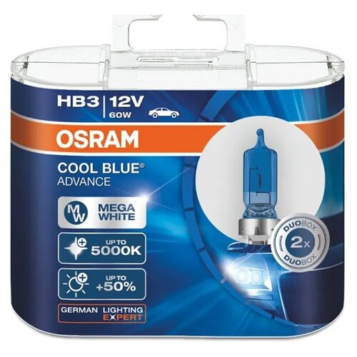 Лампа автомобильная OSRAM 69005CBA HB3 12v +50% COOL BLUE 5000K