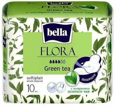 Прокладки женские гигиенические с экстрактом зеленого чая 10 шт.
