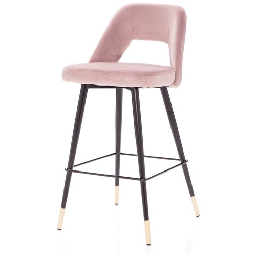 Барный стул Hudson розовый велюр