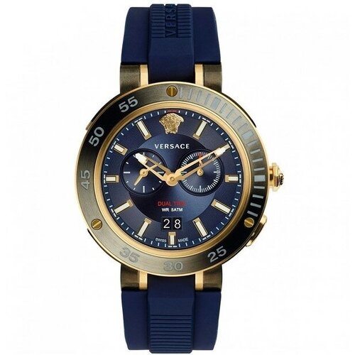 фото Наручные часы versace versace v-extreme pro dual time blue, синий