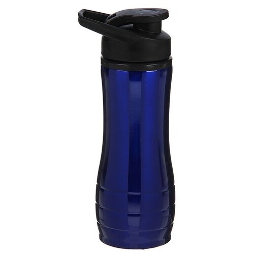 фото Бутылка для воды "metallica", 600 мл, спортивная, синяя, 9х23 см 1684779 сима-ленд