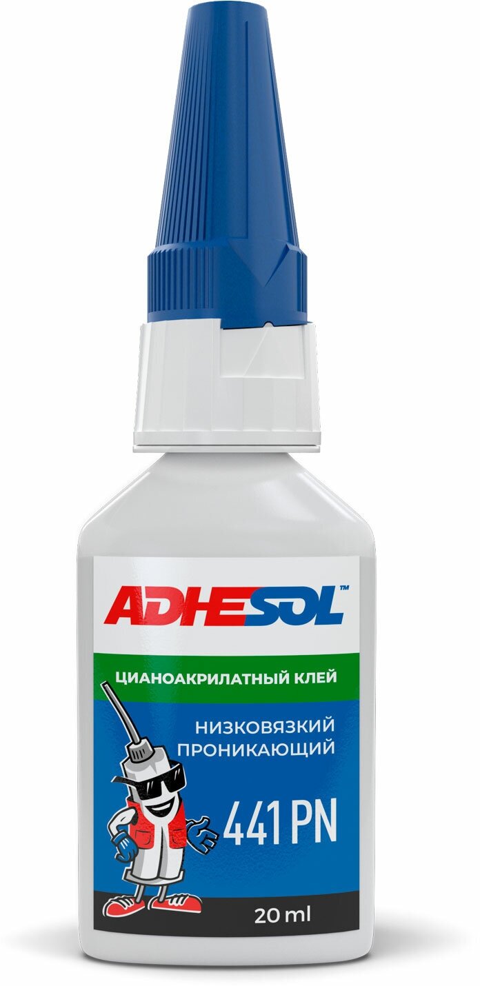 Клей цианоакрилатный проникающий ADHESOL 441Pn 20мл - фотография № 3